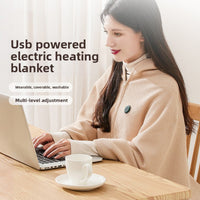 Heated shoulder and neck warming shawl blanket