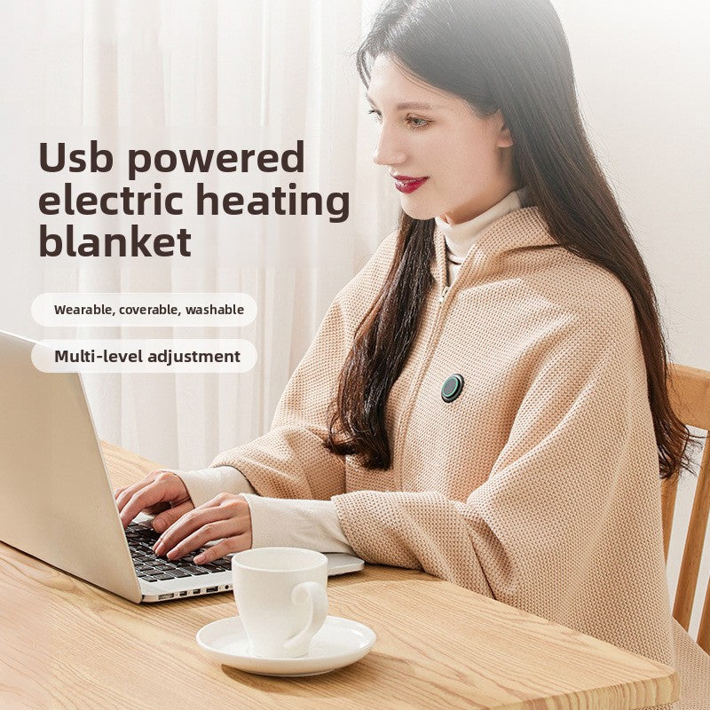 Heated shoulder and neck warming shawl blanket