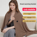 Heated shoulder and neck warming shawl blanket